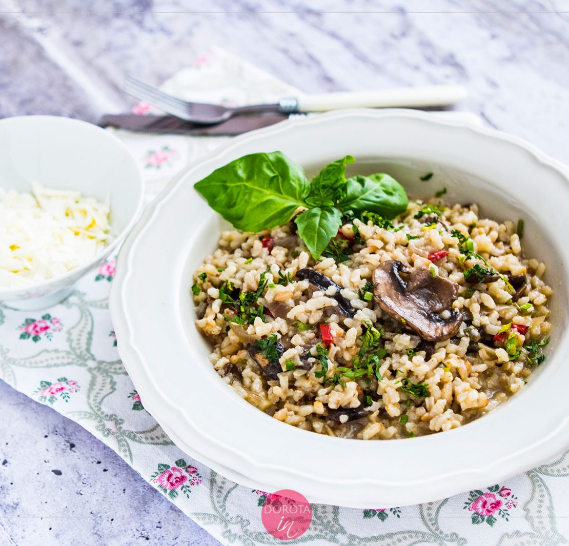 Risotto z pieczarkami przepis Dorota Kamińska